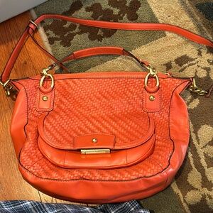 Coach Woven Leather Kristen Bag satchel and crossbody - orange excellent